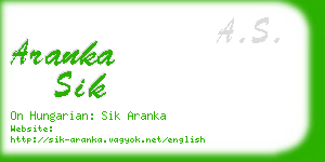 aranka sik business card